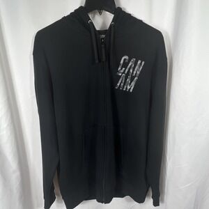 Can-Am Men's Black Full Zip Hoodie w/ Pockets Size 2XL